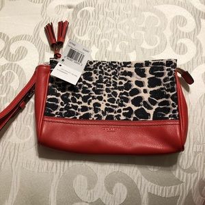 Coach Wristlet - Leopard & Red/Orange